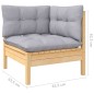 vidaXL Juego de muebles de jardín 11 pzas y cojines madera de pino