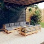 vidaXL Juego de muebles de jardín 11 pzas y cojines madera maciza pino vidaXL Juego de muebles de jardín 11 pzas y cojines madera maciza pino