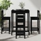 vidaXL Set de mesa y taburetes altos jardín 5 piezas madera pino negro vidaXL Set de mesa y taburetes altos jardín 5 piezas madera pino negro