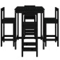 vidaXL Set de mesa y taburetes altos jardín 5 piezas madera pino negro vidaXL Set de mesa y taburetes altos jardín 5 piezas madera pino negro
