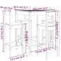 vidaXL Set de mesa y taburetes altos jardín 5 piezas madera pino negro vidaXL Set de mesa y taburetes altos jardín 5 piezas madera pino negro