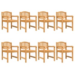 vidaXL Sillas de jardín 8 uds madera maciza de teca 58x59x88 cm