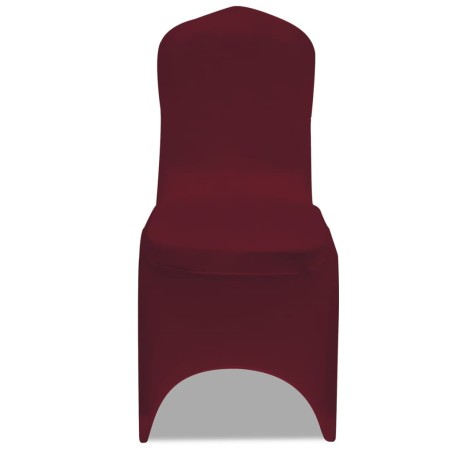 vidaXL Fundas elásticas para sillas burdeos 100 unidades