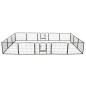 vidaXL Corral para perros 16 paneles de acero 60x80 cm negro 