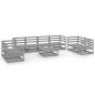 vidaXL Juego de muebles de jardín 9 piezas gris madera maciza de pino vidaXL Juego de muebles de jardín 9 piezas gris madera maciza de pino