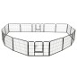 vidaXL Corral para perros 16 paneles de acero 60x80 cm negro 
