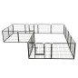 vidaXL Corral para perros 16 paneles de acero 60x80 cm negro 