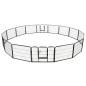 vidaXL Corral para perros 16 paneles de acero 60x80 cm negro 