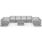 vidaXL Juego de muebles de jardín 9 piezas gris madera maciza de pino vidaXL Juego de muebles de jardín 9 piezas gris madera maciza de pino