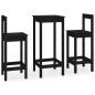 vidaXL Set de bar 3 piezas madera maciza de pino negro vidaXL Set de bar 3 piezas madera maciza de pino negro