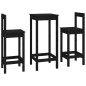 vidaXL Set de bar 3 piezas madera maciza de pino negro vidaXL Set de bar 3 piezas madera maciza de pino negro