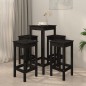 vidaXL Set de bar 5 piezas madera maciza de pino negro vidaXL Set de bar 5 piezas madera maciza de pino negro