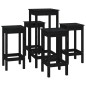 vidaXL Set de bar 5 piezas madera maciza de pino negro vidaXL Set de bar 5 piezas madera maciza de pino negro