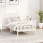 vidaXL Estructura de cama con cabecero madera de pino blanco 100x200cm vidaXL Estructura de cama con cabecero madera de pino blanco 100x200cm