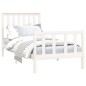 vidaXL Estructura de cama con cabecero madera de pino blanco 100x200cm vidaXL Estructura de cama con cabecero madera de pino blanco 100x200cm