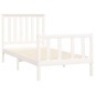 vidaXL Estructura de cama con cabecero madera de pino blanco 100x200cm vidaXL Estructura de cama con cabecero madera de pino blanco 100x200cm