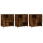 vidaXL Aparadores 3 uds madera contrachapada roble ahumado vidaXL Aparadores 3 uds madera contrachapada roble ahumado