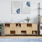 vidaXL Aparadores 3 uds madera contrachapada color roble sonoma vidaXL Aparadores 3 uds madera contrachapada color roble sonoma
