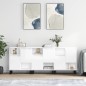vidaXL Aparadores 3 uds madera contrachapada blanco brillo vidaXL Aparadores 3 uds madera contrachapada blanco brillo