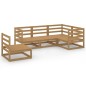 vidaXL Muebles de jardín 5 piezas marrón miel madera maciza de pino vidaXL Muebles de jardín 5 piezas marrón miel madera maciza de pino