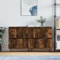 vidaXL Aparadores 2 uds madera contrachapada roble ahumado vidaXL Aparadores 2 uds madera contrachapada roble ahumado