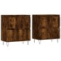 vidaXL Aparadores 2 uds madera contrachapada roble ahumado vidaXL Aparadores 2 uds madera contrachapada roble ahumado