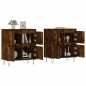 vidaXL Aparadores 2 uds madera contrachapada roble ahumado vidaXL Aparadores 2 uds madera contrachapada roble ahumado