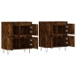 vidaXL Aparadores 2 uds madera contrachapada roble ahumado vidaXL Aparadores 2 uds madera contrachapada roble ahumado