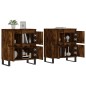 vidaXL Aparadores 2 piezas madera contrachapada roble ahumado vidaXL Aparadores 2 piezas madera contrachapada roble ahumado