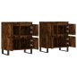 vidaXL Aparadores 2 piezas madera contrachapada roble ahumado vidaXL Aparadores 2 piezas madera contrachapada roble ahumado