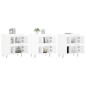 vidaXL Aparadores 3 uds madera contrachapada blanco brillo vidaXL Aparadores 3 uds madera contrachapada blanco brillo