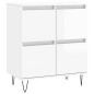 vidaXL Aparadores 3 uds madera contrachapada blanco brillo vidaXL Aparadores 3 uds madera contrachapada blanco brillo