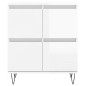 vidaXL Aparadores 3 uds madera contrachapada blanco brillo vidaXL Aparadores 3 uds madera contrachapada blanco brillo