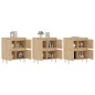 vidaXL Aparadores 3 uds madera contrachapada color roble sonoma vidaXL Aparadores 3 uds madera contrachapada color roble sonoma