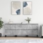 vidaXL Aparadores 3 uds madera contrachapada gris hormigón vidaXL Aparadores 3 uds madera contrachapada gris hormigón