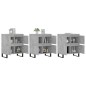 vidaXL Aparadores 3 uds madera contrachapada gris hormigón vidaXL Aparadores 3 uds madera contrachapada gris hormigón