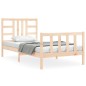 vidaXL Estructura de cama con cabecero madera maciza 100x200 cm vidaXL Estructura de cama con cabecero madera maciza 100x200 cm