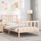vidaXL Estructura de cama con cabecero madera maciza 100x200 cm vidaXL Estructura de cama con cabecero madera maciza 100x200 cm