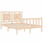 vidaXL Estructura de cama de matrimonio con cabecero madera maciza