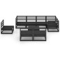 vidaXL Juego de muebles de jardín 9 piezas negro madera maciza de pino
