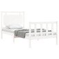 vidaXL Estructura de cama con cabecero madera maciza blanco 100x200 cm