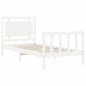 vidaXL Estructura de cama con cabecero madera maciza blanco 100x200 cm