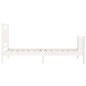vidaXL Estructura de cama con cabecero madera maciza blanco 100x200 cm