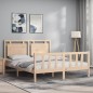 vidaXL Estructura de cama con cabecero madera maciza 160x200 cm