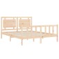 vidaXL Estructura de cama con cabecero madera maciza 160x200 cm