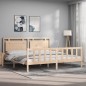 vidaXL Estructura de cama con cabecero madera maciza 180x200 cm vidaXL Estructura de cama con cabecero madera maciza 180x200 cm