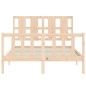vidaXL Estructura de cama con cabecero madera maciza 140x190 cm