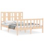 vidaXL Estructura de cama con cabecero madera maciza 120x200 cm