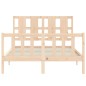 vidaXL Estructura de cama con cabecero madera maciza 120x200 cm