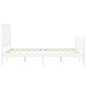vidaXL Estructura de cama con cabecero madera maciza blanco 140x200 cm vidaXL Estructura de cama con cabecero madera maciza blanco 140x200 cm